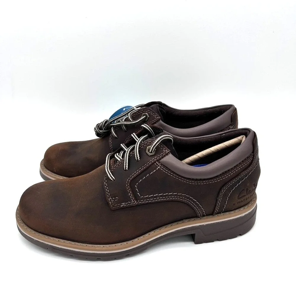 CLARKS Morris Low AP Shoes Men's US 7.5M Brown Beeswax Leather Casual (No Box)‎